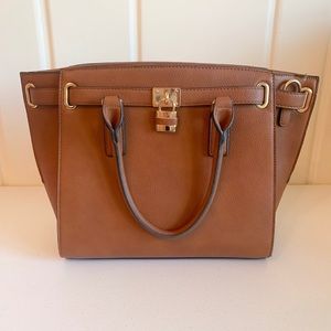 Large Brown Leather Tote Handbag